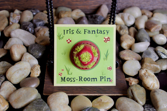 Moss-Room Clay Bottlecap Pin