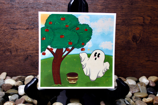 Apple Picking Ghost Art Print