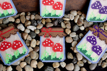 Mushroom Jar Perler Bead Coaster