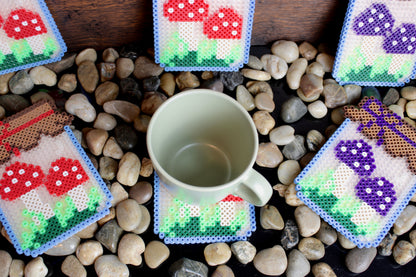 Mushroom Jar Perler Bead Coaster